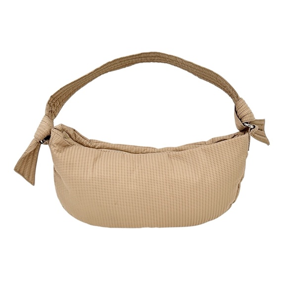 HVISK Moon Shoulder Bag - Beige Textured Knot Detail Shoulder Bag - Picture 3 of 16